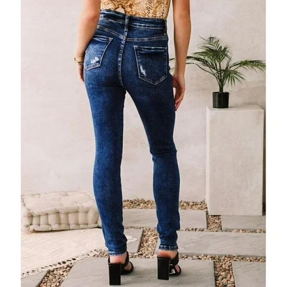 Flying Monkey Women's Blue Morrison High Rise Skinny Jeans - Picture 2 of 14